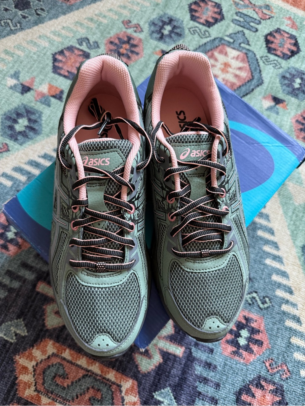 ASICS Gel‑Venture 6 Olive Green Trail Sneakers with Pink Accents - Picture 2 of 4
